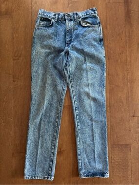 1980s Vintage h.i.s Blues Acid Wash Jeans 32x33